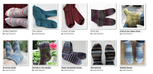 collage ten pairs of socks