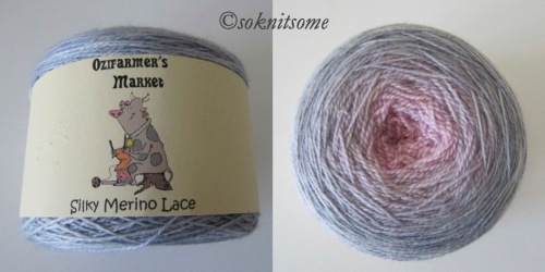 Grey and pink yarn