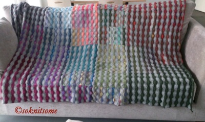 multicoloured striped blanket