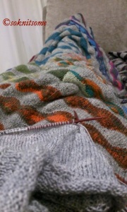 multicoloured striped blanket