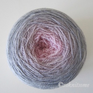 ball of grey and pink yarn